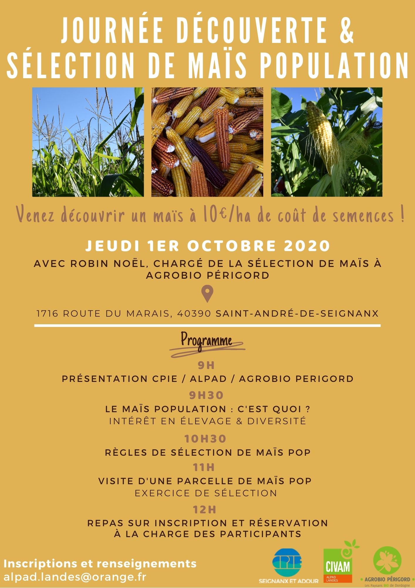 A4 Affiche Journee Découverte selection de mais population